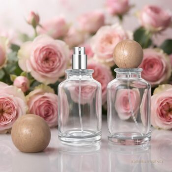 Ladies Clear Glass Bottle With Wooden Lid 100ml