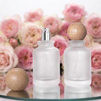 Ladies Frosted Glass Bottle With Wooden Lid 100ml