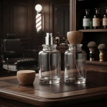 Men's Clear Glass Bottle With Wooden Lid 100ml