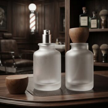Men's Frosted Glass Bottle With Wooden Lid 100ml